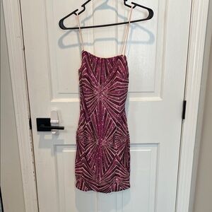 Sparkling Fuchsia Sequin Slip Dress